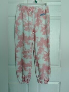 Levi's Pink & White Tie-Dye Benchwarmer Fleece Joggers